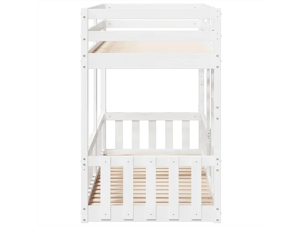 Lit superposé Blanc 75x190 cm Bois de pin massif