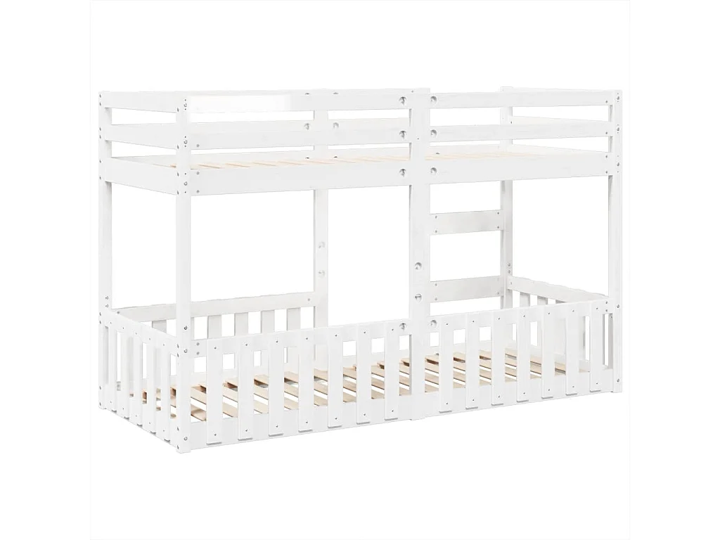 Lit superposé Blanc 75x190 cm Bois de pin massif