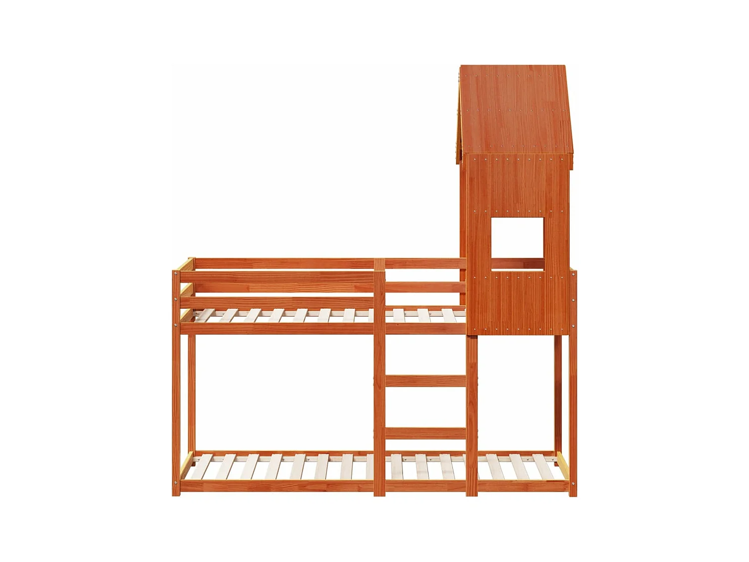 Lit superposé sans matelas cire marron 90x190 cm pin massif