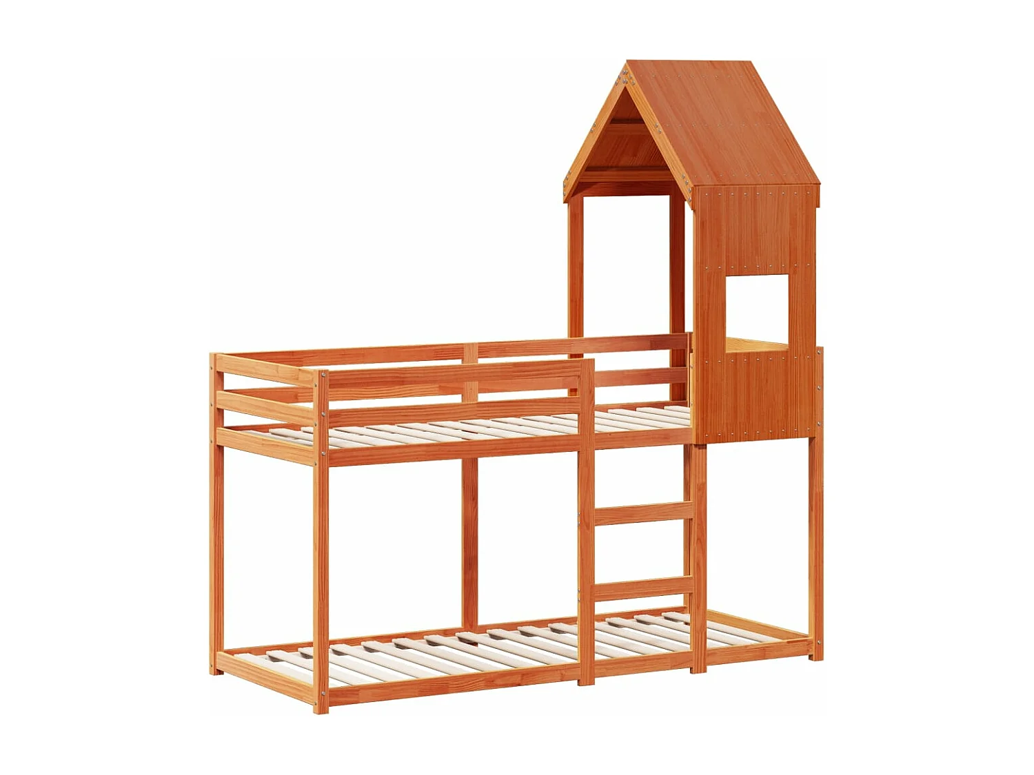 Lit superposé sans matelas cire marron 90x190 cm pin massif