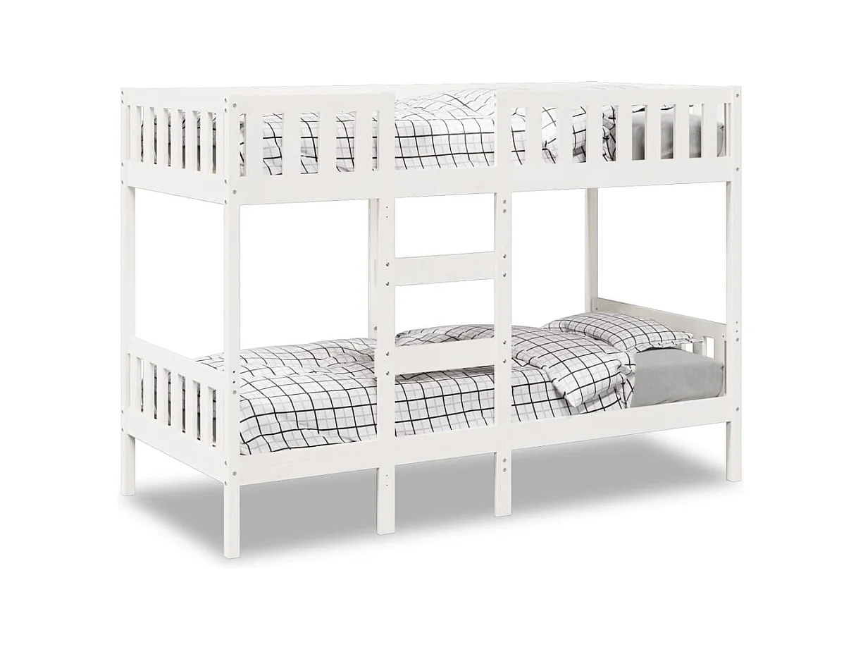 Stapelbed massief grenenhout wit 80x200 cm