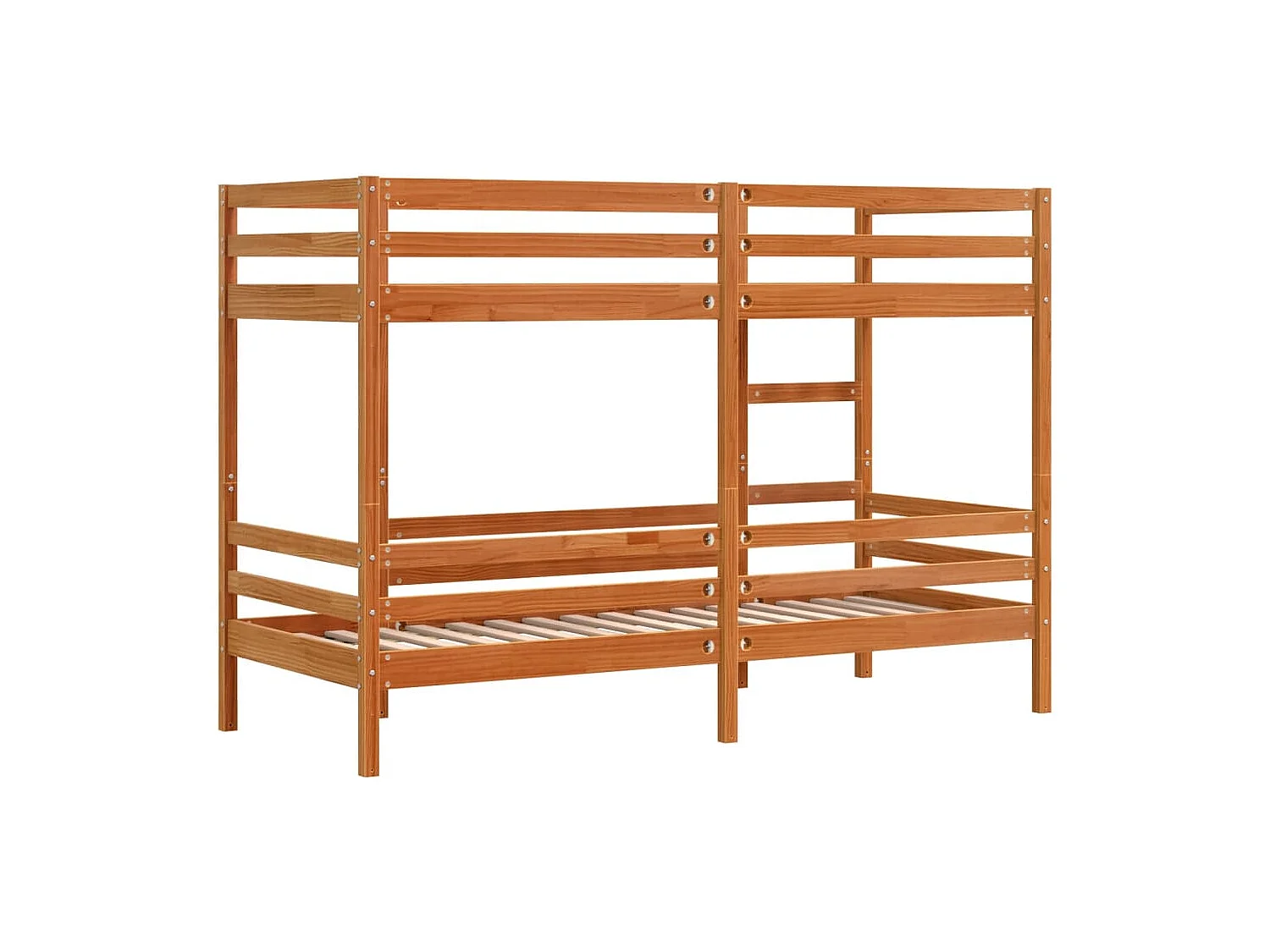 Litera de madera maciza de pino marrón cera 90x190 cm