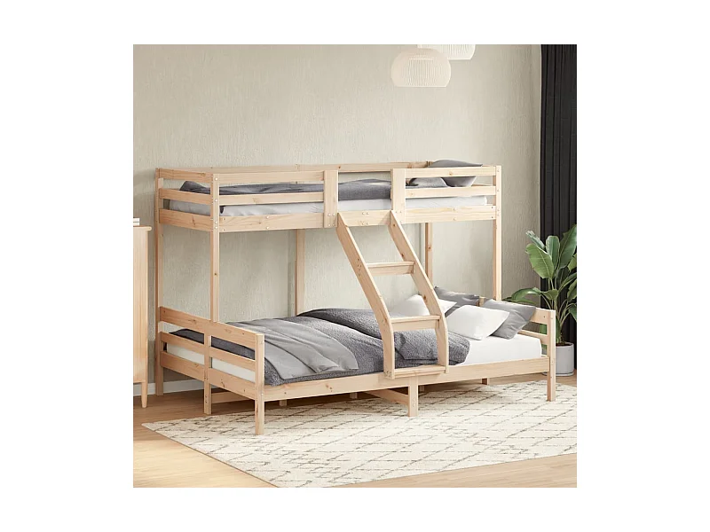 Lit superposé sans matelas 80x200/140x200 cm bois massif