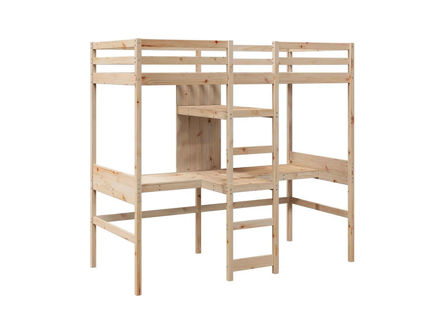 Giroletto Soppalco senza Materasso 80x200cm Legno Massello Pino