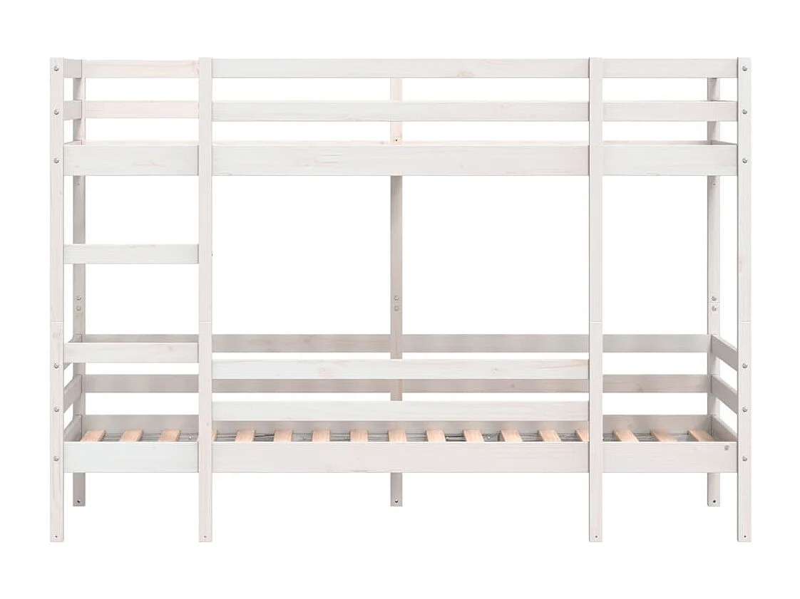 Lit superposé sans matelas blanc 90x190 cm bois de pin massif