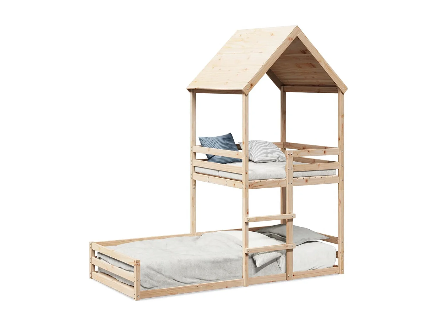 Lit superposé sans matelas 80x200 cm bois de pin massif