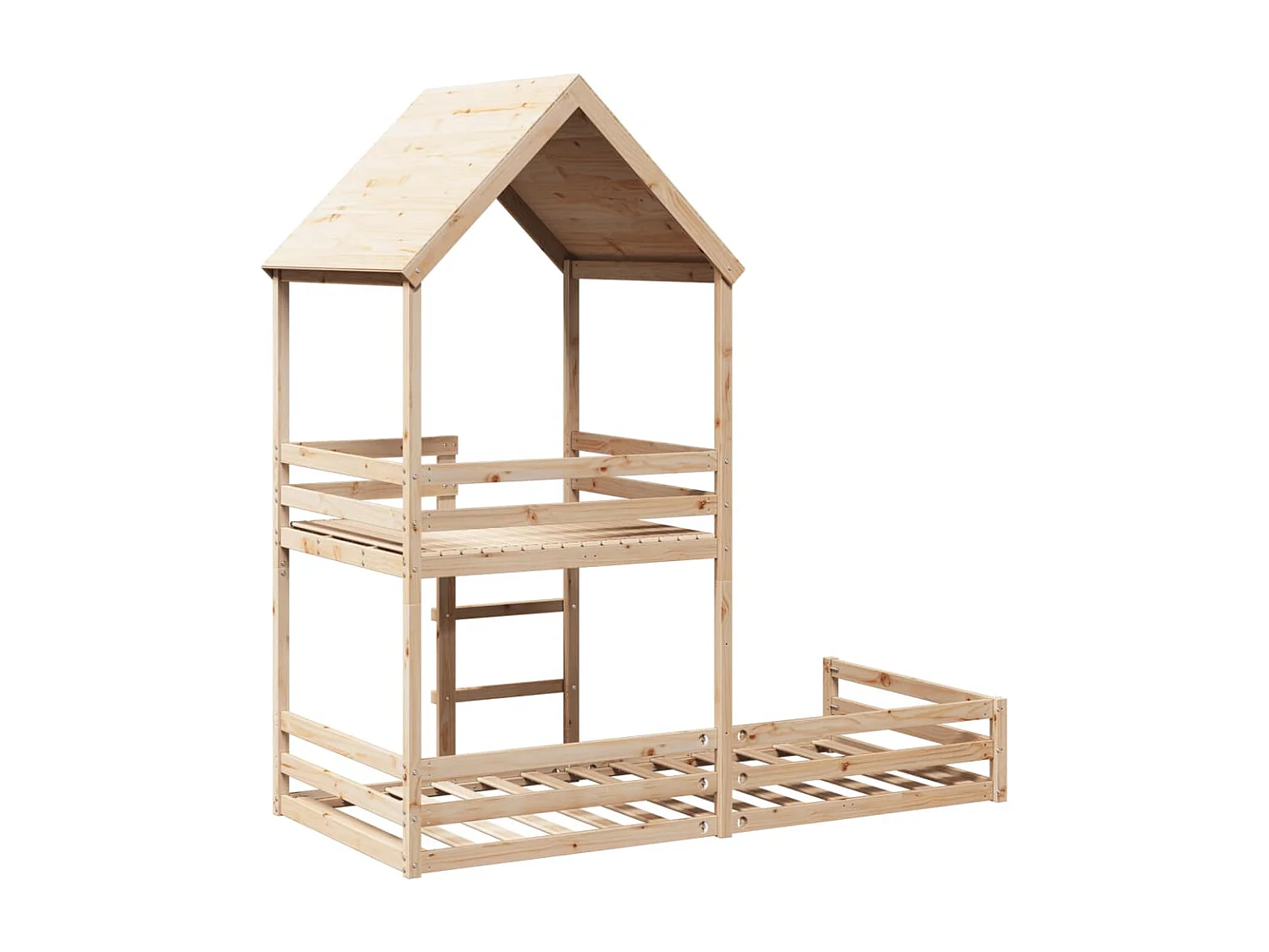 Lit superposé sans matelas 80x200 cm bois de pin massif