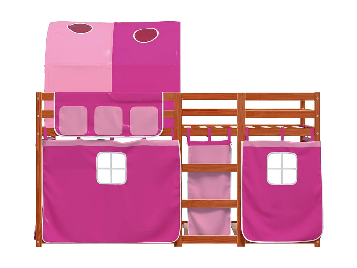 Lit superposé sans matelas rose 80x200 cm bois de pin massif