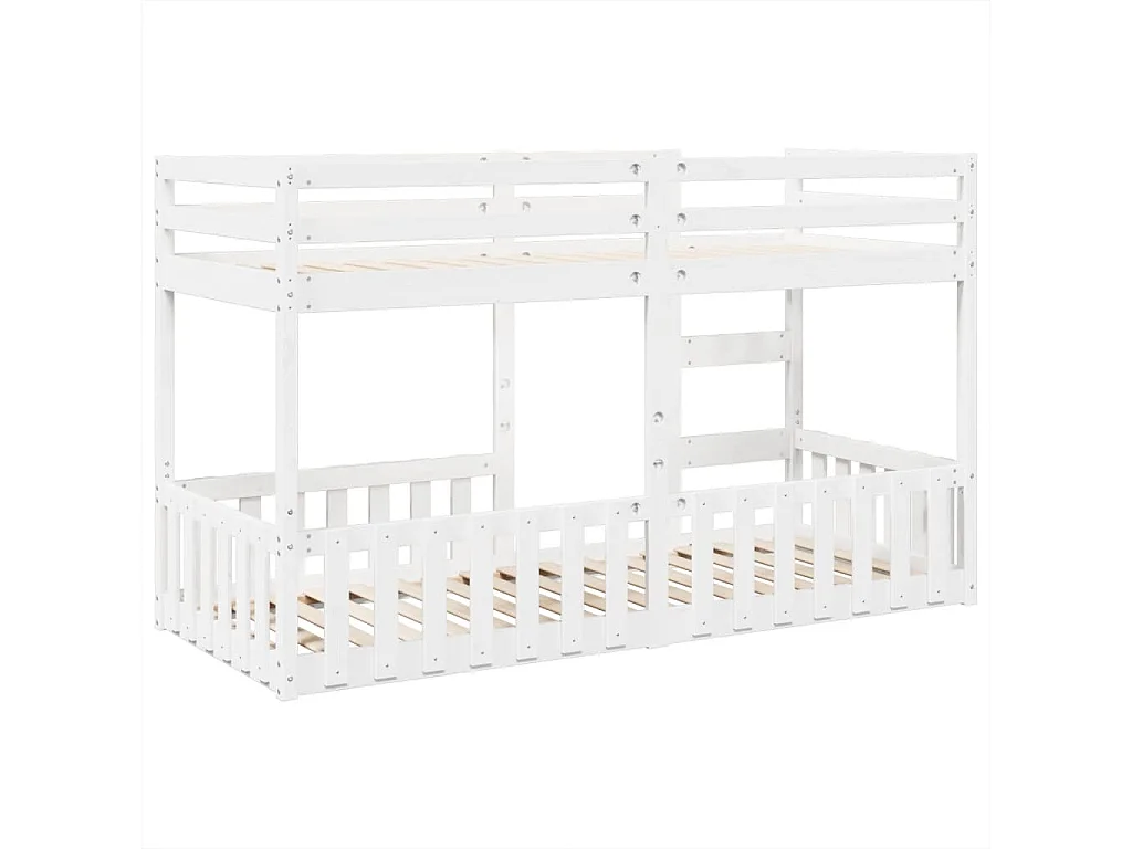 Lit superposé Blanc 80x200 cm Bois de pin massif