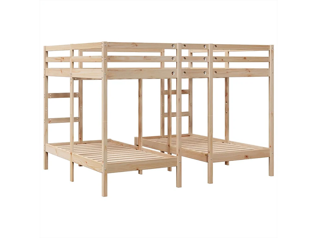 Lit superposé triple 140x200/70x140 cm bois de pin massif