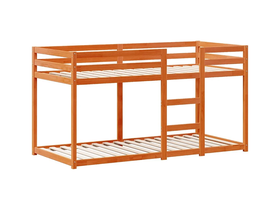 Lit superposé sans matelas cire marron 90x190 cm pin massif