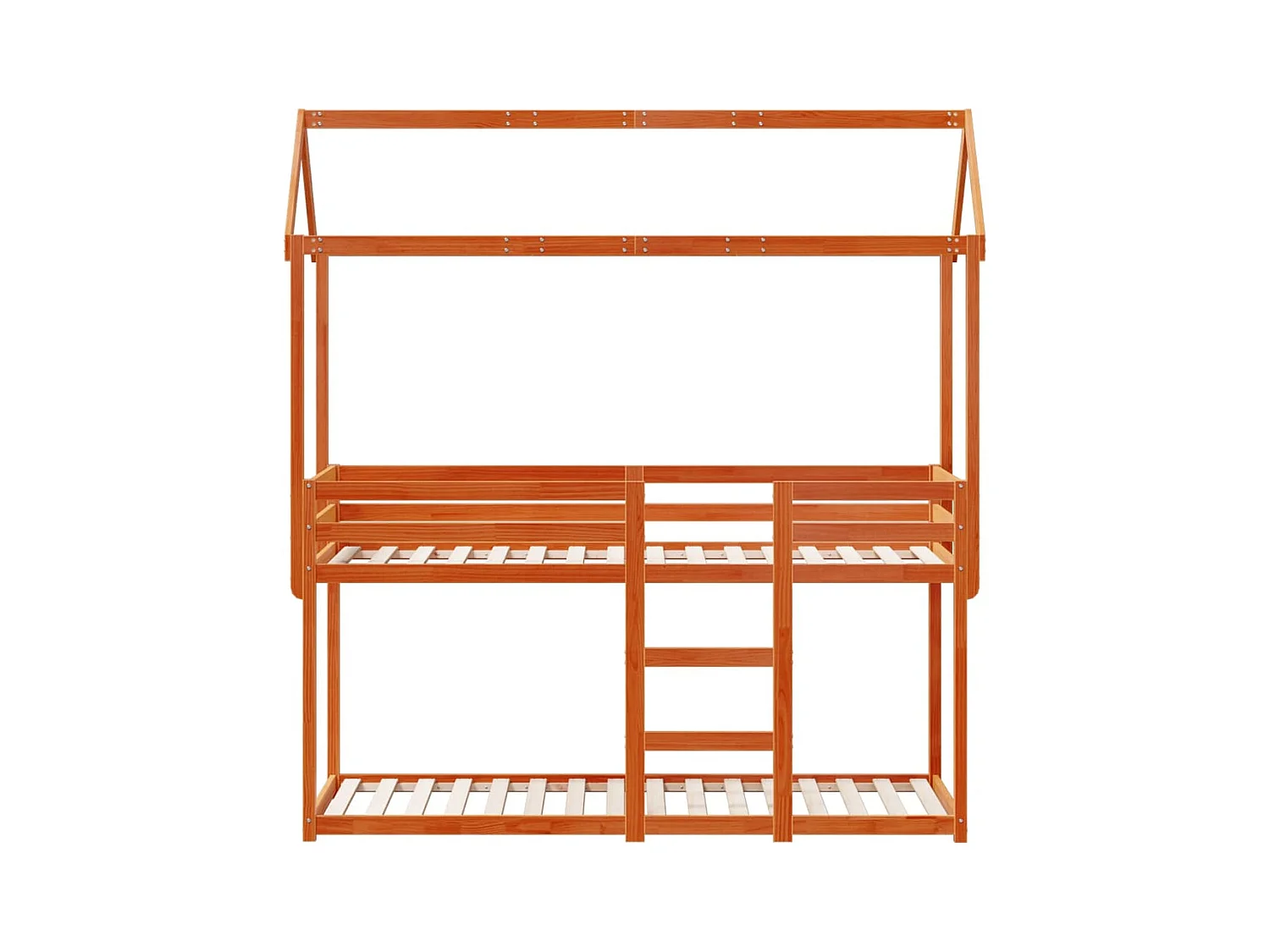 Lit superposé sans matelas cire marron 90x190 cm pin massif