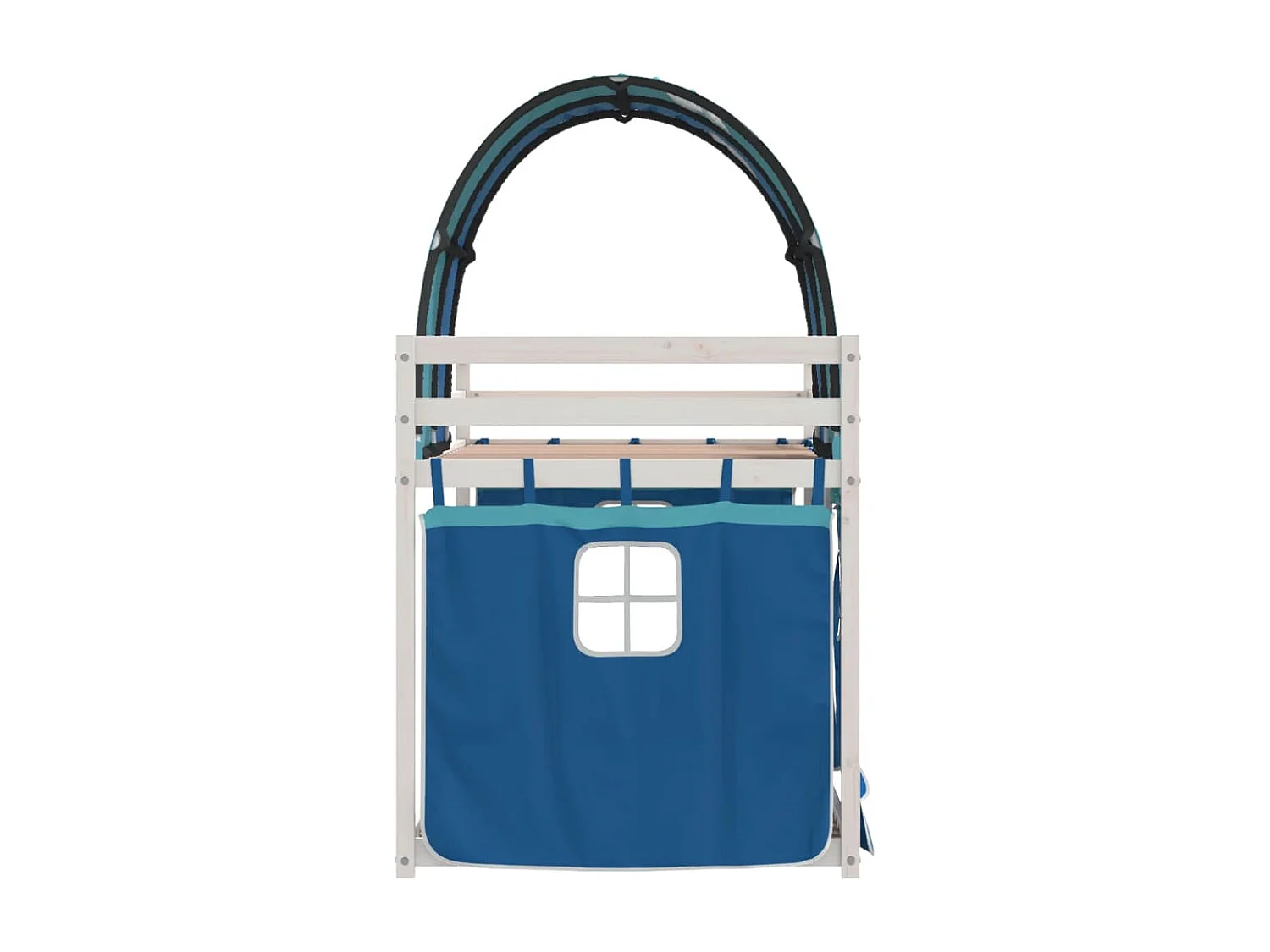 Lit superposé sans matelas bleu 75x190 cm bois de pin massif