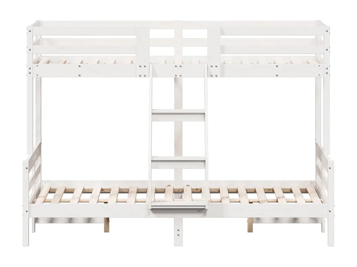 Lit superposé sans matelas 80x200/120x200 cm blanc bois massif