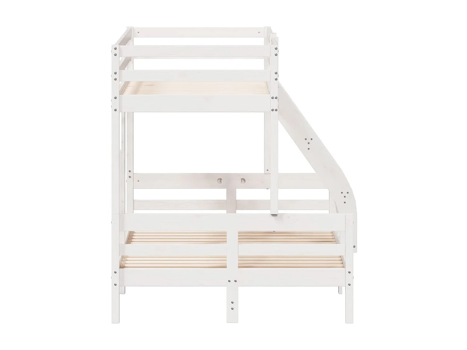 Lit superposé sans matelas 80x200/120x200 cm blanc bois massif