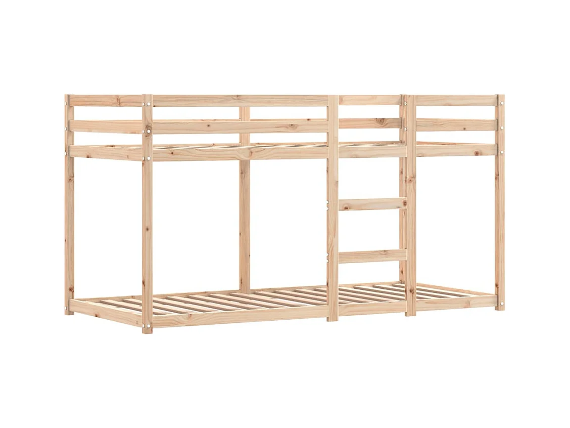 Stapelbed met gordijnen 80x200 cm grenenhout roze