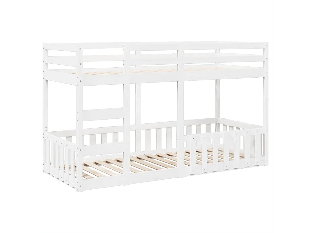 Lit superposé Blanc 90x200 cm Bois de pin massif