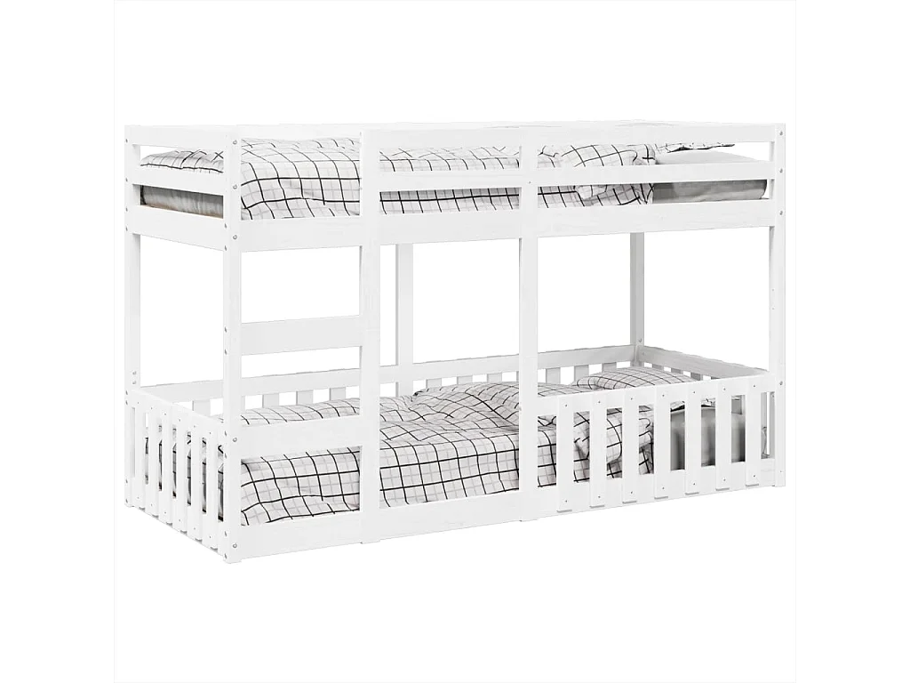 Lit superposé Blanc 90x200 cm Bois de pin massif