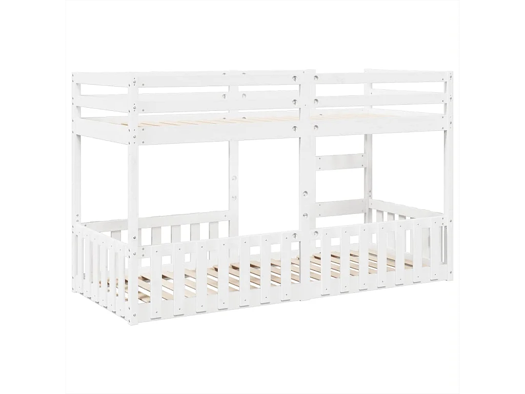 Lit superposé Blanc 90x200 cm Bois de pin massif