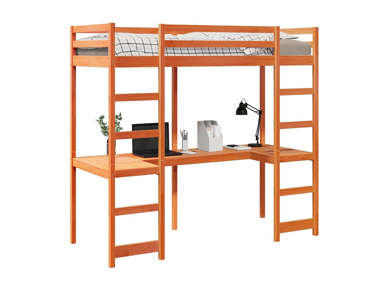 Cadre de lit superposé sans matelas 80x200cm bois de pin massif