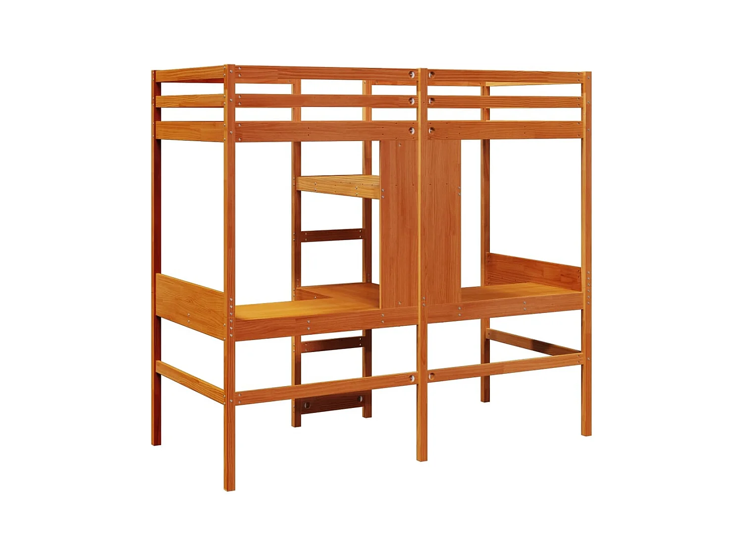 Giroletto Soppalco senza Materasso Marrone Cera 90x190cm Pino