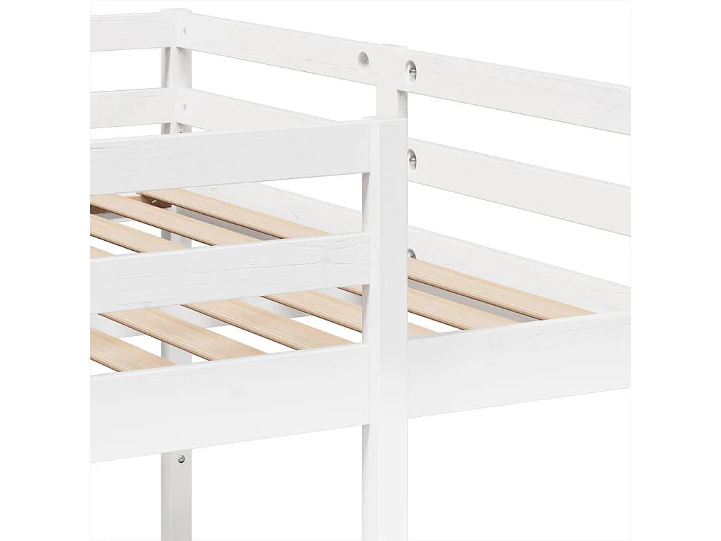 Lit superposé triple blanc 140x200/70x140 cm bois de pin massif