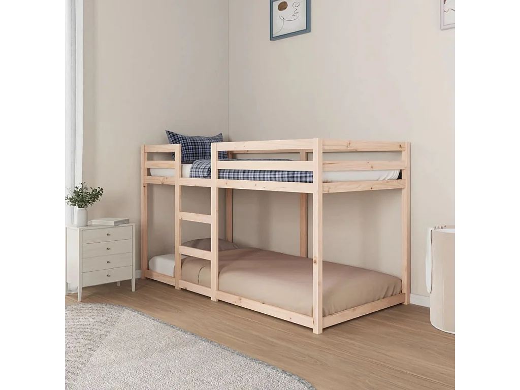 Lit superposé sans matelas 90x190 cm bois de pin massif