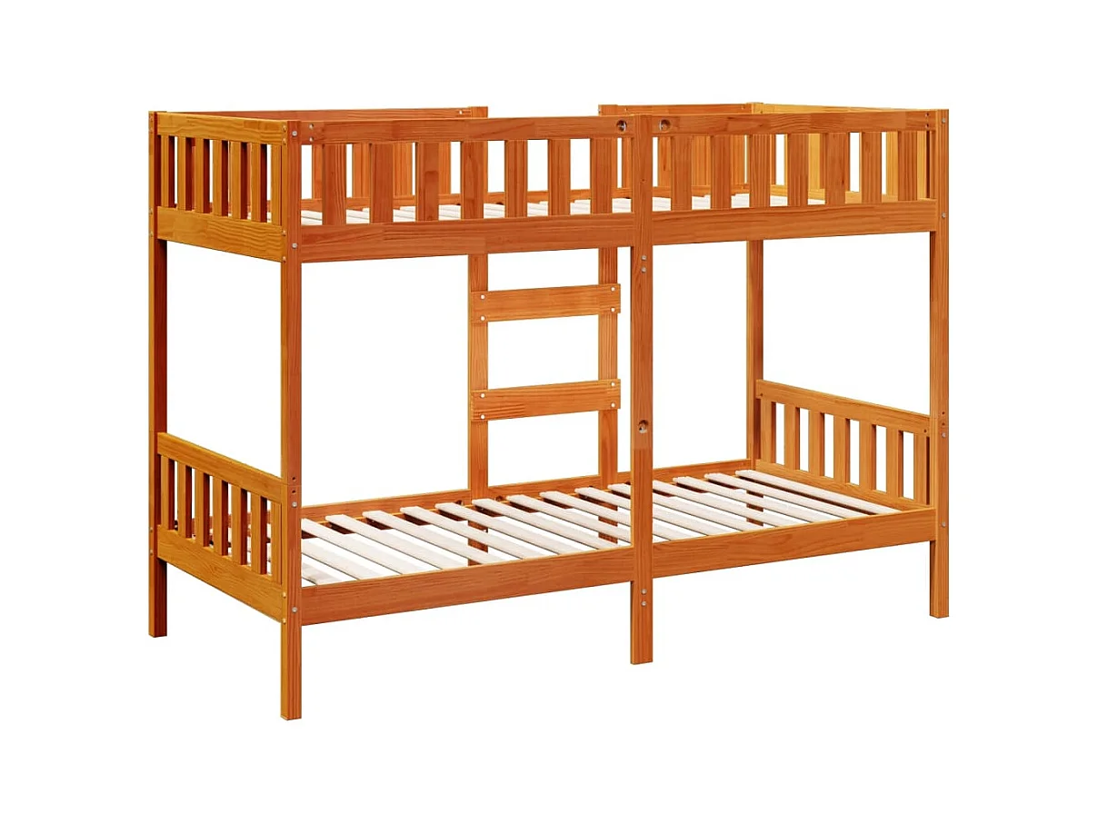 Lit superposé cire marron 90x190 cm bois de pin massif