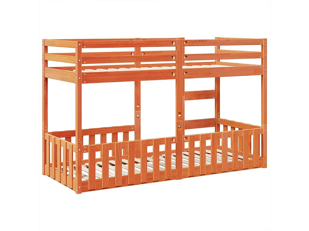 Lit superposé cire marron 75x190 cm bois de pin massif