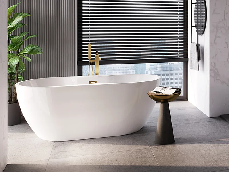 Baignoire îlot NAVIA 140x75 cm,150-160x80 cm - Dimensions: 150 x 80 cm