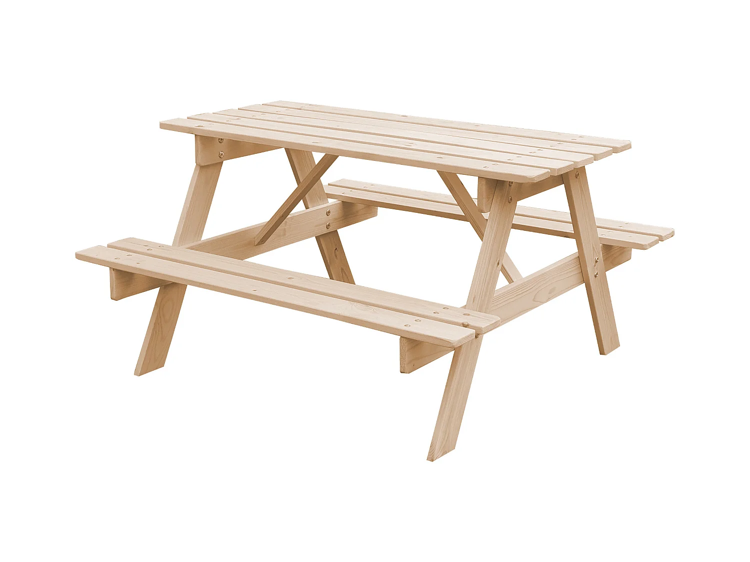TIMBELA M018-1 Table Enfant en Bois 90x90xH50 cm