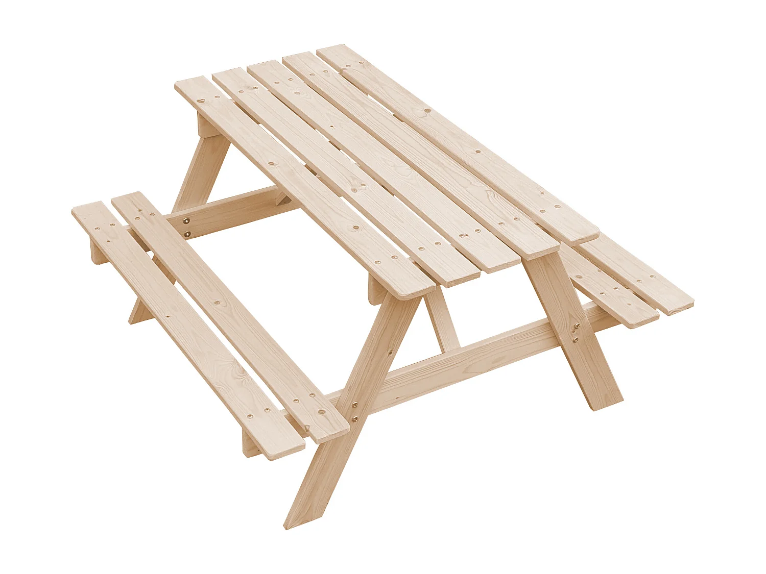 TIMBELA M018-1 Table Enfant en Bois 90x90xH50 cm