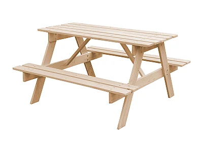 Kinder picknicktafel, picknickbank (onbehandeld) - 90x90xH50 cm - M018-1