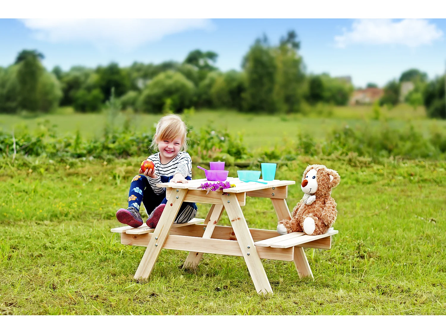 Timbela M012-1 Mesa de madeira para crianças