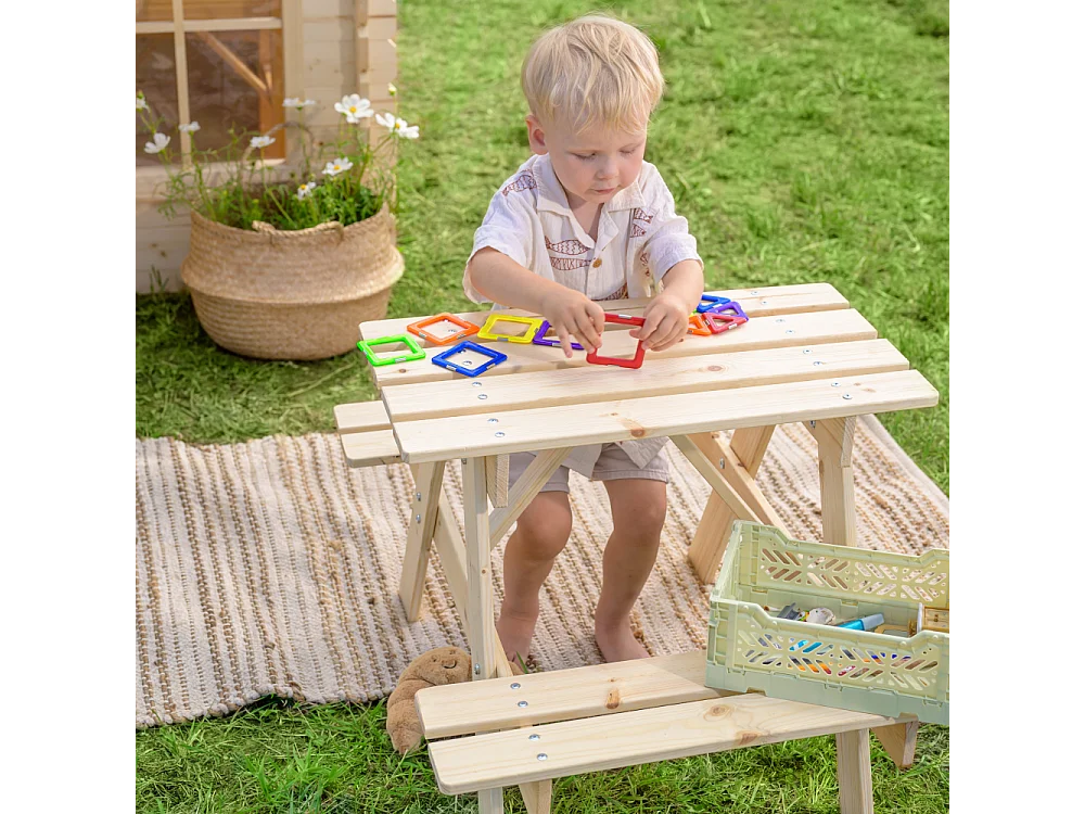 Tavolo da picnic per bambini in legno - L81xL60xA50 cm - M012-1