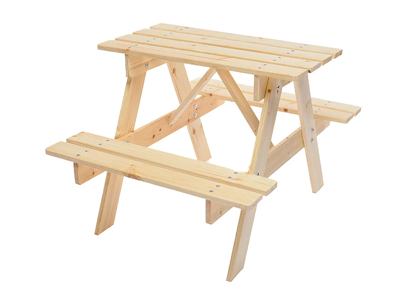Kinder picknicktafel, picknickbank (onbehandeld) - 81x60xH50 cm - M012-1