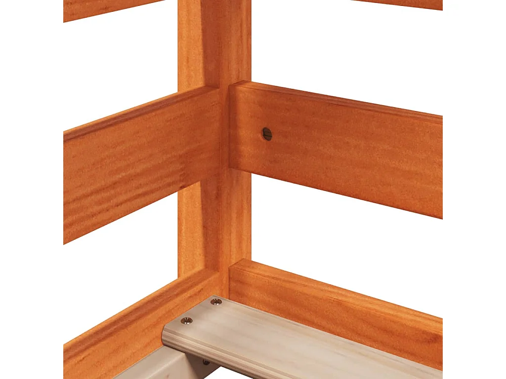 Letto a Castello con Tetto Cera 80x200 cm Legno Massello Pino