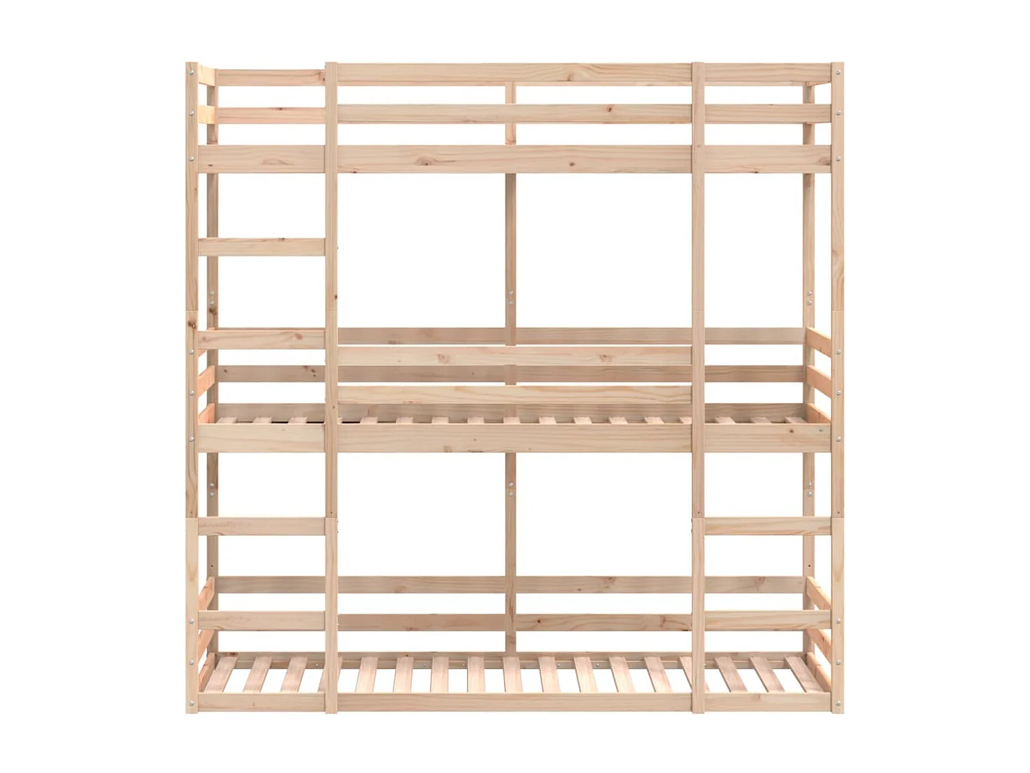 Litera triple de madera maciza de pino 90x200 cm