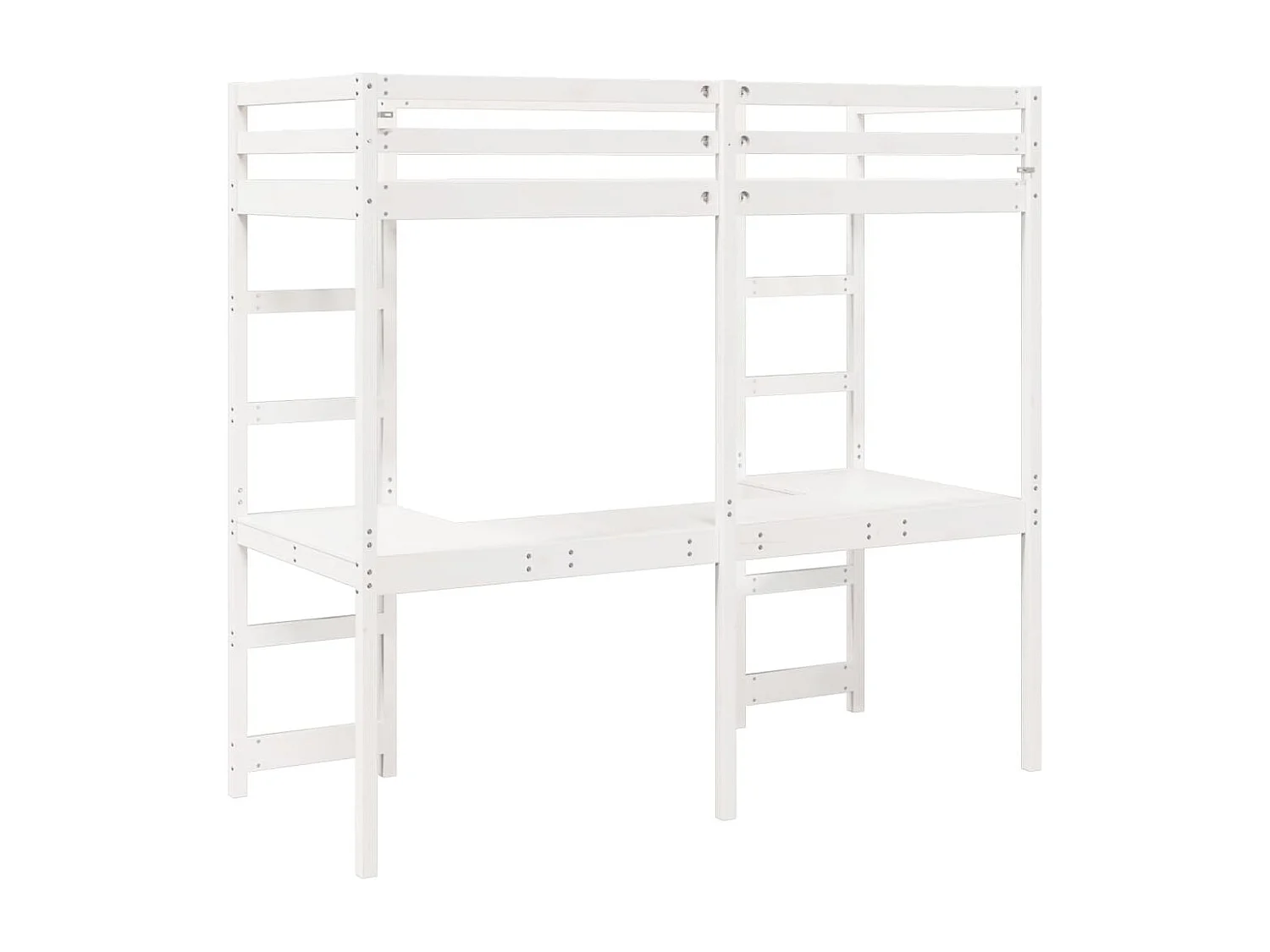 Cadre de lit superposé sans matelas blanc 80x200 cm pin massif