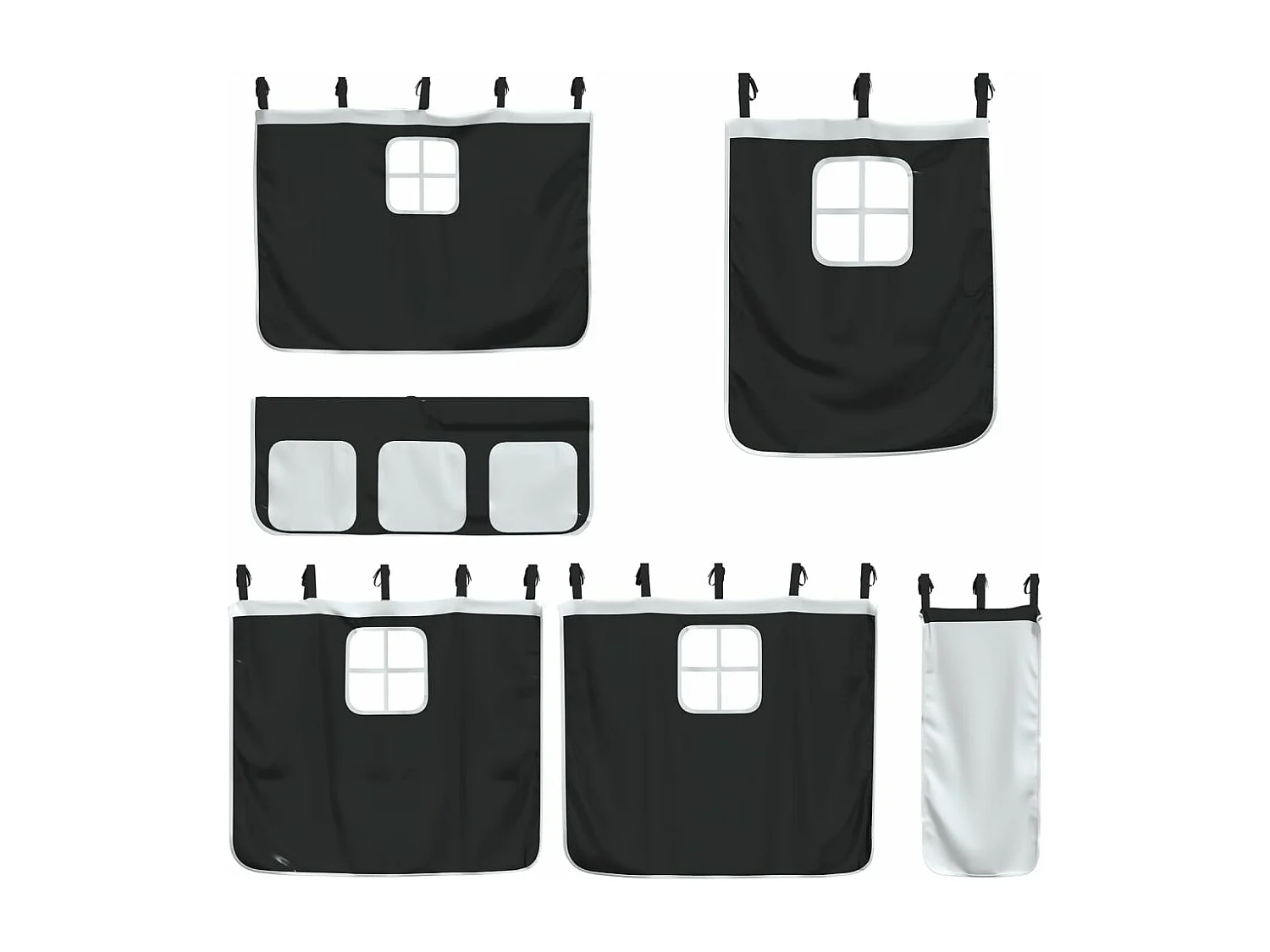 Letto a Castello senza Materasso Bianco e Nero 90x200cm in Pino