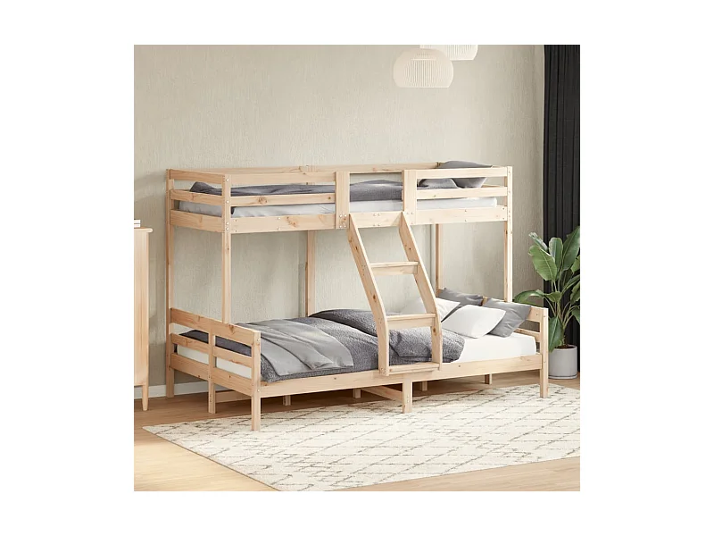 Lit superposé sans matelas 80x200/120x200 cm bois massif