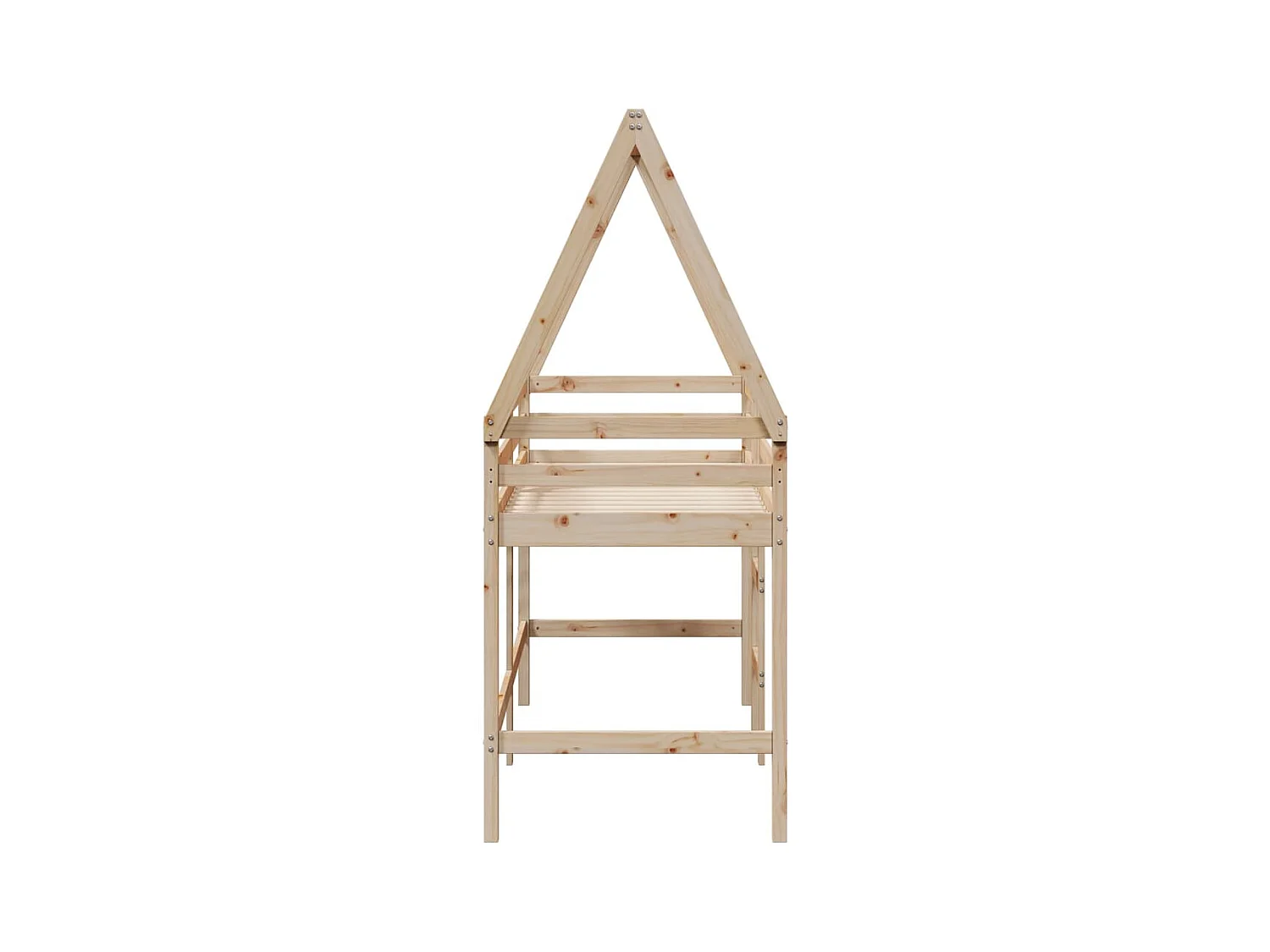 Lit superposé avec échelle et toit sans matelas 80x200 cm