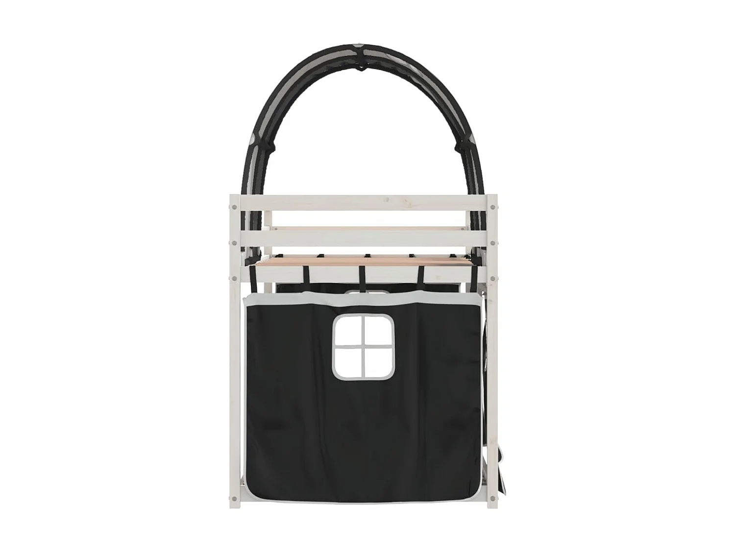 Letto a Castello senza Materasso Bianco e Nero 90x200cm in Pino