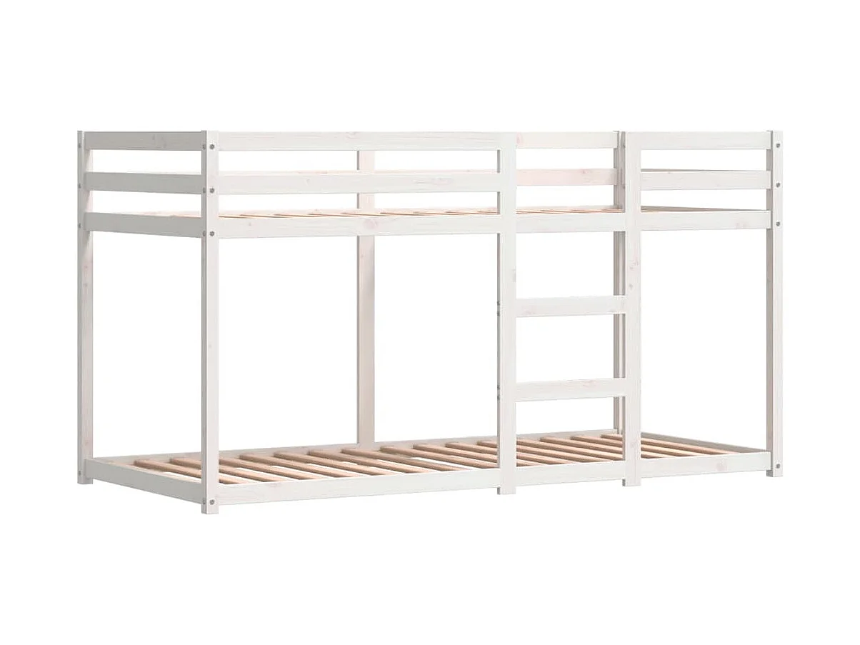 Letto a Castello senza Materasso Bianco e Nero 90x200cm in Pino