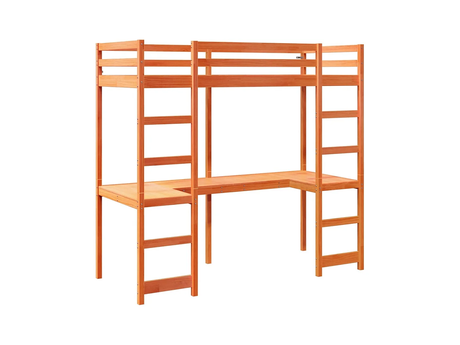 Cadre de lit superposé sans matelas 75x190cm bois de pin massif