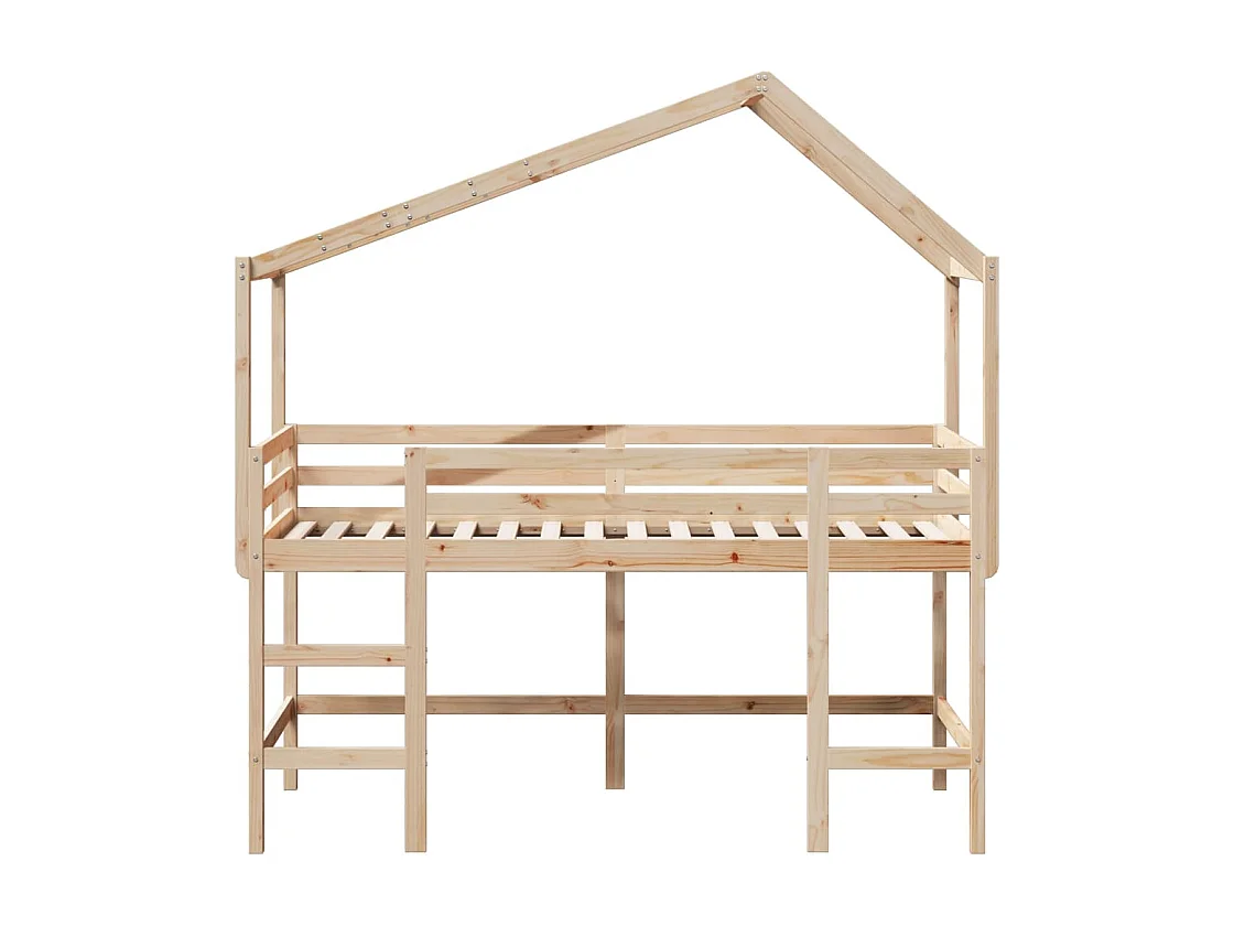 Lit superposé avec échelle et toit sans matelas 90x190 cm