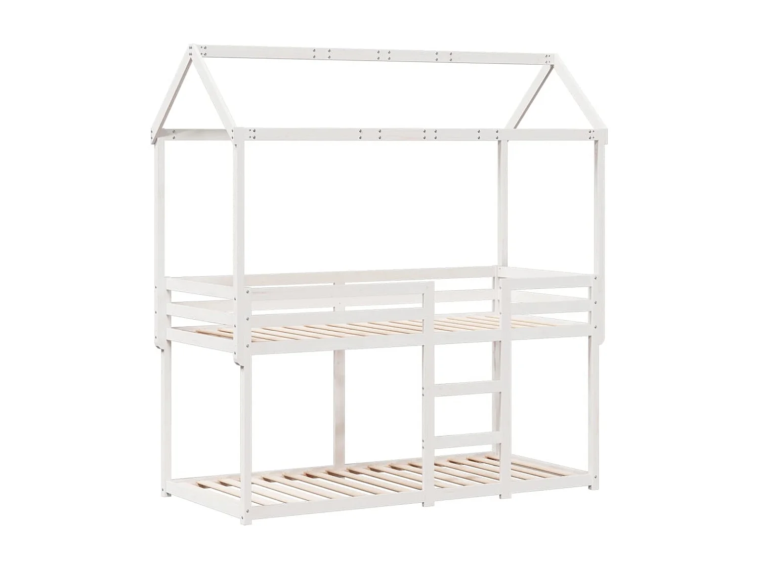 Lit superposé sans matelas blanc 90x200 cm bois de pin massif