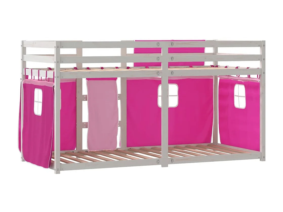 Letto a Castello senza Materasso Rosa 90x190 cm Legno di Pino