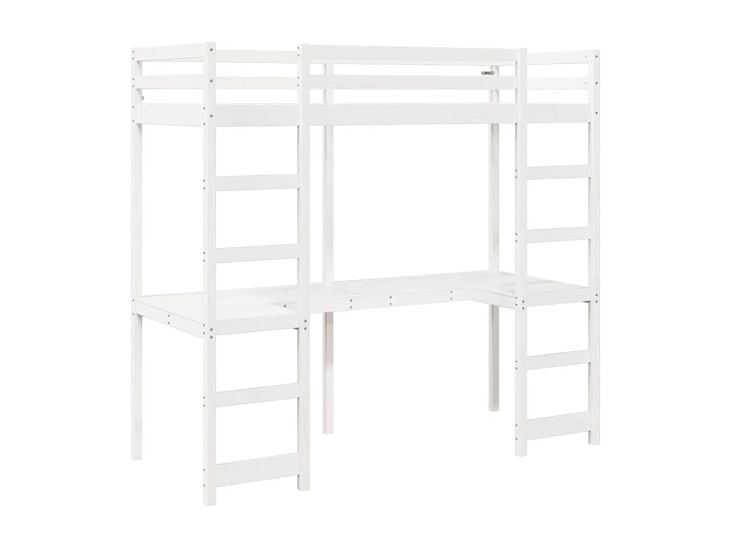 Cadre de lit superposé sans matelas blanc 75x190 cm pin massif