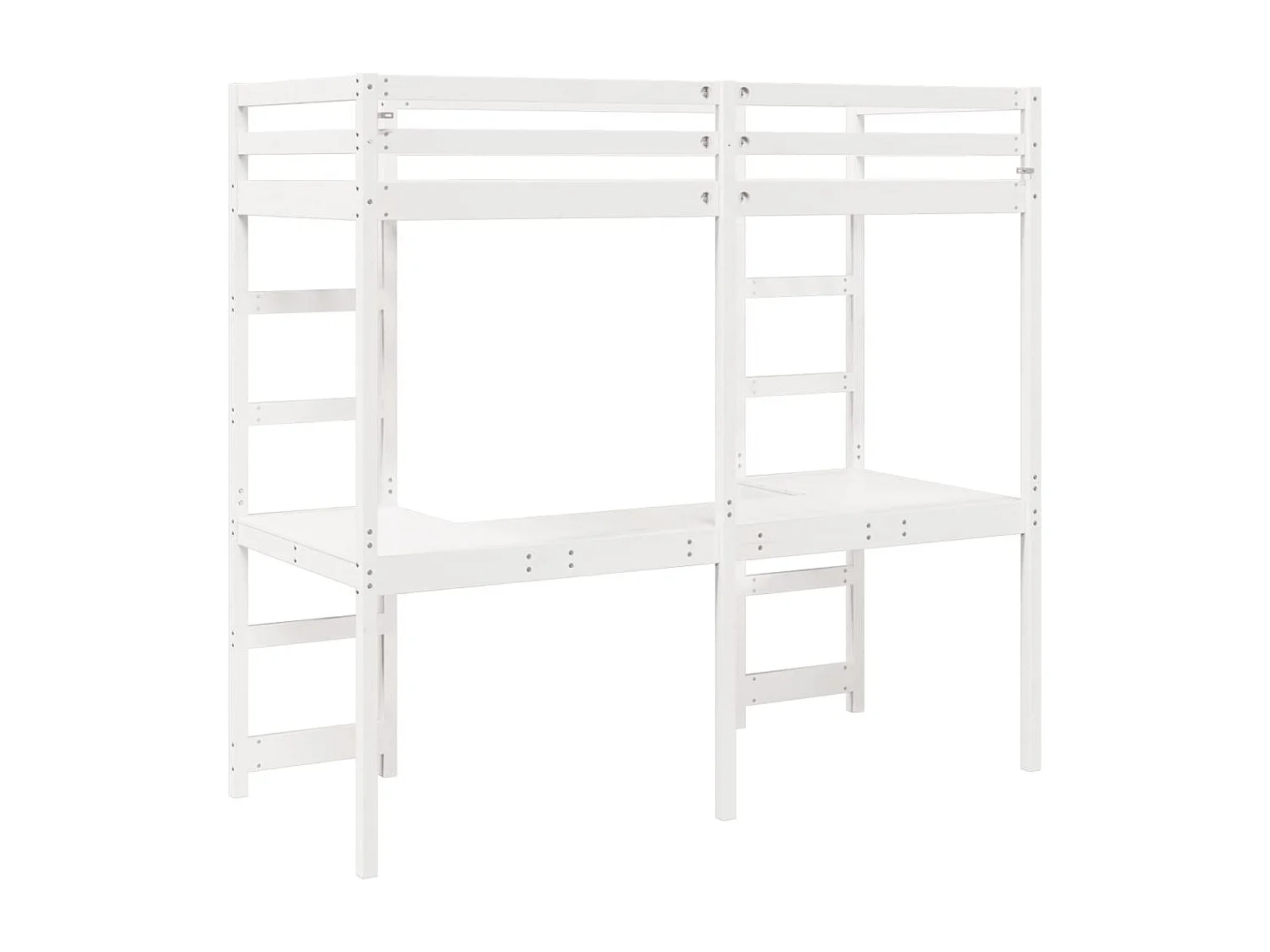 Cadre de lit superposé sans matelas blanc 75x190 cm pin massif